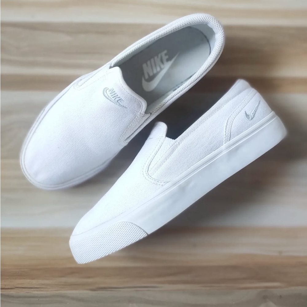 Nike Classic White Canvas Slip-Ons